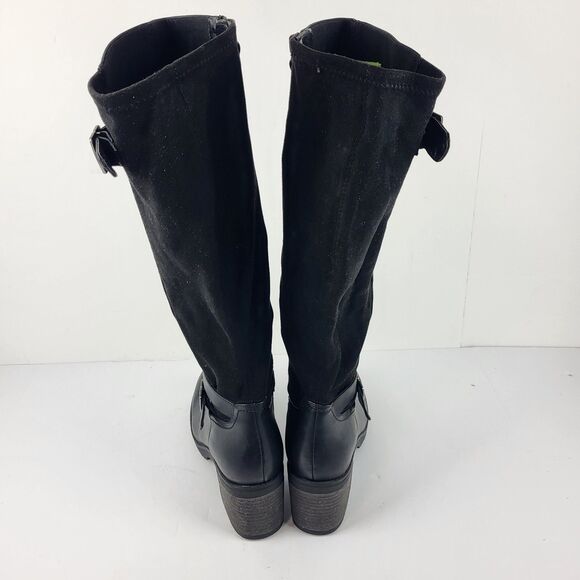 Dr. Scholls Prairie Boots Knee High Faux Leather Riding Black Size 9M - Picture 8 of 13